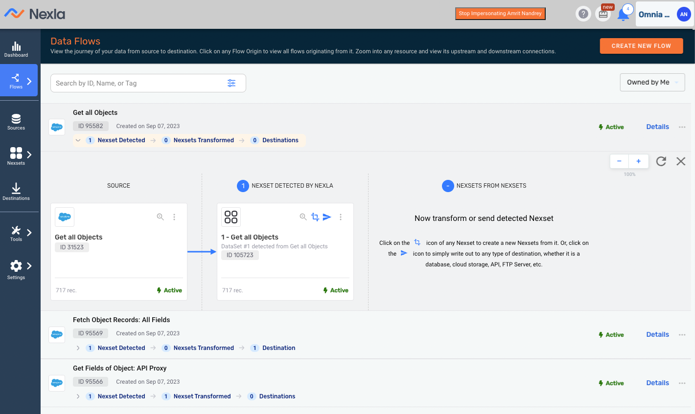 Nexla workflow before redesign